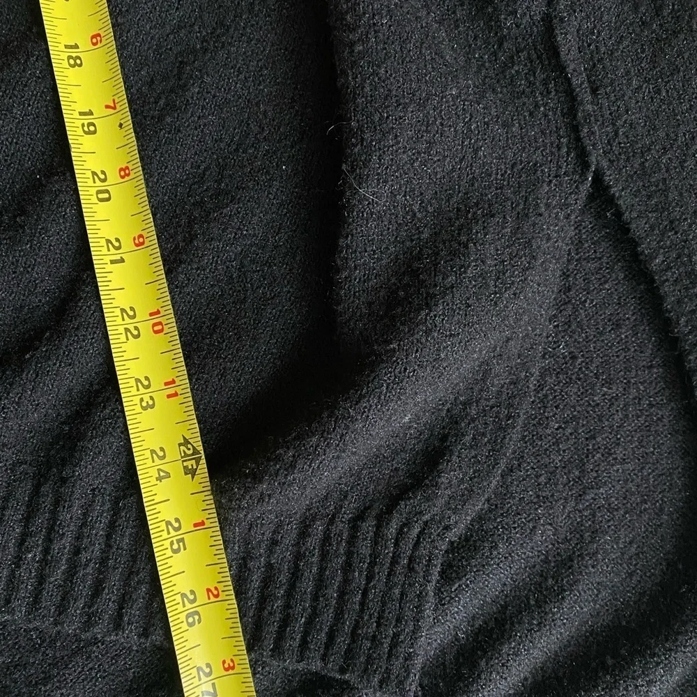 J Crew Sweater Women’s Medium Wool Black Button Neck Poncho